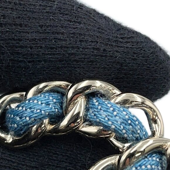 CHANEL CC Logo Brooch Denim/Gold Plated Blue - Picture 5 of 10